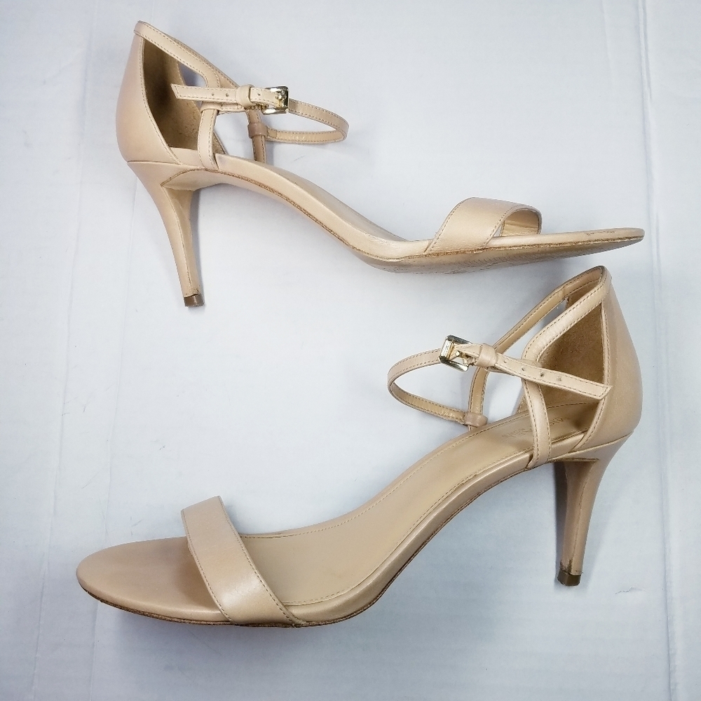 🌸 Michael‎ Kors | Simone Nude Strap Leather Heels 11 - Picture 3 of 8